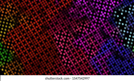 Geometric design halftone with a set of colorful abstract circles. Multicolor, rainbow vector layout with lines, rectangles. Decorative design in an abstract style with rectangles. EPS 10 Vector