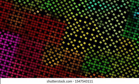 Geometric design halftone with a set of colorful abstract circles. Multicolor, rainbow vector layout with lines, rectangles. Decorative design in an abstract style with rectangles. EPS 10 Vector