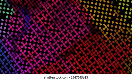 Geometric design halftone with a set of colorful abstract circles. Multicolor, rainbow vector layout with lines, rectangles. Decorative design in an abstract style with rectangles. EPS 10 Vector