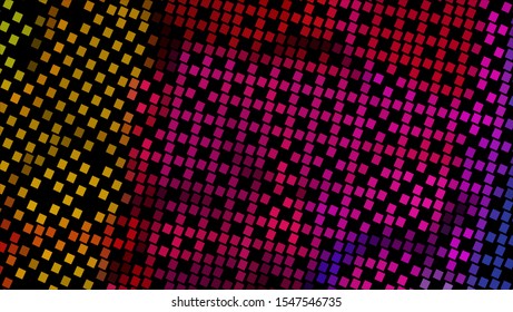 Geometric design halftone with a set of colorful abstract circles. Multicolor, rainbow vector layout with lines, rectangles. Decorative design in an abstract style with rectangles. EPS 10 Vector