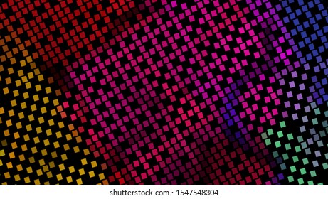 Geometric design halftone with a set of colorful abstract circles. Multicolor, rainbow vector layout with lines, rectangles. Decorative design in an abstract style with rectangles. EPS 10 Vector