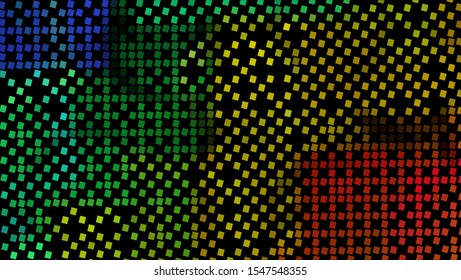 Geometric design halftone with a set of colorful abstract circles. Multicolor, rainbow vector layout with lines, rectangles. Decorative design in an abstract style with rectangles. EPS 10 Vector