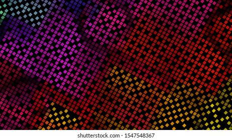 Geometric design halftone with a set of colorful abstract circles. Multicolor, rainbow vector layout with lines, rectangles. Decorative design in an abstract style with rectangles. EPS 10 Vector