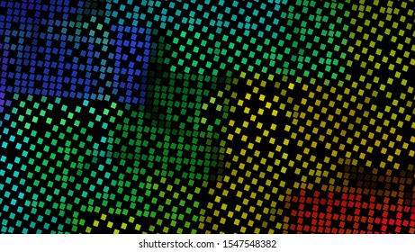 Geometric design halftone with a set of colorful abstract circles. Multicolor, rainbow vector layout with lines, rectangles. Decorative design in an abstract style with rectangles. EPS 10 Vector