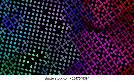 Geometric design halftone with a set of colorful abstract circles. Multicolor, rainbow vector layout with lines, rectangles. Decorative design in an abstract style with rectangles. EPS 10 Vector