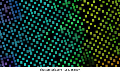 Geometric design halftone with a set of colorful abstract circles. Multicolor, rainbow vector layout with lines, rectangles. Decorative design in an abstract style with rectangles. EPS 10 Vector