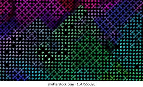 Geometric design halftone with a set of colorful abstract circles. Multicolor, rainbow vector layout with lines, rectangles. Decorative design in an abstract style with rectangles. EPS 10 Vector