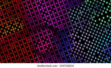 Geometric design halftone with a set of colorful abstract circles. Multicolor, rainbow vector layout with lines, rectangles. Decorative design in an abstract style with rectangles. EPS 10 Vector