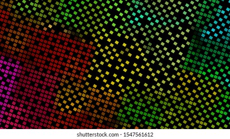 Geometric design halftone with a set of colorful abstract circles. Multicolor, rainbow vector layout with lines, rectangles. Decorative design in an abstract style with rectangles. EPS 10 Vector