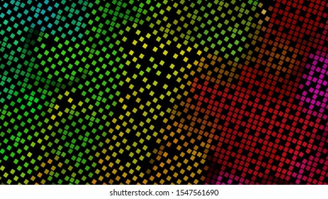Geometric design halftone with a set of colorful abstract circles. Multicolor, rainbow vector layout with lines, rectangles. Decorative design in an abstract style with rectangles. EPS 10 Vector