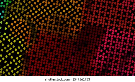Geometric design halftone with a set of colorful abstract circles. Multicolor, rainbow vector layout with lines, rectangles. Decorative design in an abstract style with rectangles. EPS 10 Vector