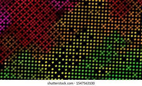 Geometric design halftone with a set of colorful abstract circles. Multicolor, rainbow vector layout with lines, rectangles. Decorative design in an abstract style with rectangles. EPS 10 Vector