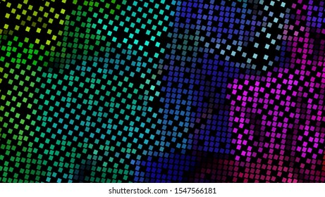 Geometric design halftone with a set of colorful abstract circles. Multicolor, rainbow vector layout with lines, rectangles. Decorative design in an abstract style with rectangles. EPS 10 Vector