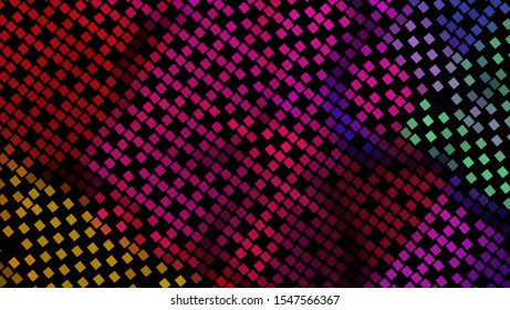 Geometric design halftone with a set of colorful abstract circles. Multicolor, rainbow vector layout with lines, rectangles. Decorative design in an abstract style with rectangles. EPS 10 Vector