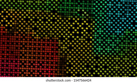 Geometric design halftone with a set of colorful abstract circles. Multicolor, rainbow vector layout with lines, rectangles. Decorative design in an abstract style with rectangles. EPS 10 Vector