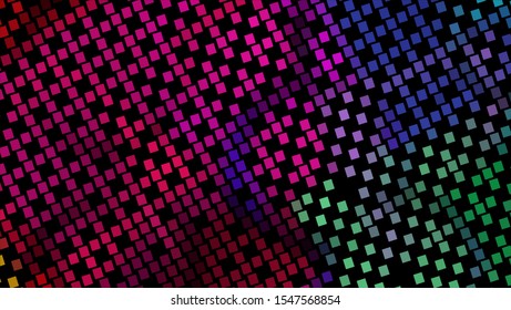 Geometric design halftone with a set of colorful abstract circles. Multicolor, rainbow vector layout with lines, rectangles. Decorative design in an abstract style with rectangles. EPS 10 Vector