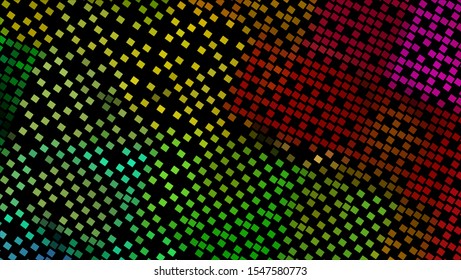 Geometric design halftone with a set of colorful abstract circles. Multicolor, rainbow vector layout with lines, rectangles. Decorative design in an abstract style with rectangles. EPS 10 Vector