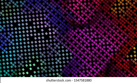 Geometric design halftone with a set of colorful abstract circles. Multicolor, rainbow vector layout with lines, rectangles. Decorative design in an abstract style with rectangles. EPS 10 Vector