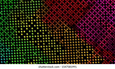 Geometric design halftone with a set of colorful abstract circles. Multicolor, rainbow vector layout with lines, rectangles. Decorative design in an abstract style with rectangles. EPS 10 Vector