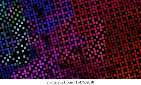 Geometric design halftone with a set of colorful abstract circles. Multicolor, rainbow vector layout with lines, rectangles. Decorative design in an abstract style with rectangles. EPS 10 Vector