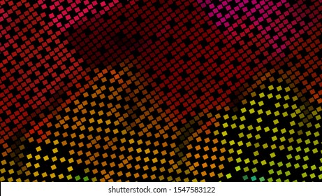 Geometric design halftone with a set of colorful abstract circles. Multicolor, rainbow vector layout with lines, rectangles. Decorative design in an abstract style with rectangles. EPS 10 Vector