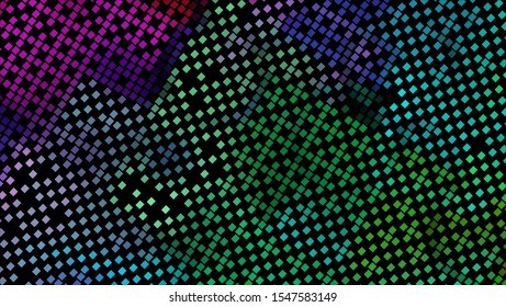 Geometric design halftone with a set of colorful abstract circles. Multicolor, rainbow vector layout with lines, rectangles. Decorative design in an abstract style with rectangles. EPS 10 Vector