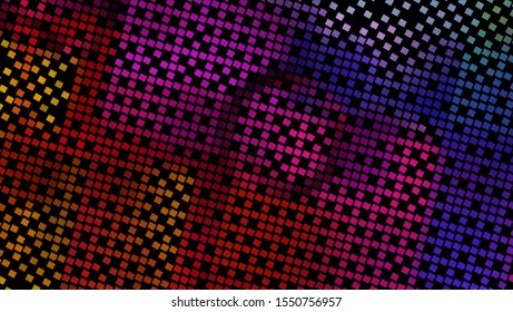 Geometric design. Halftone geometric design with a set of colorful abstract rhombuses. Multicolor, rainbow vector layout with lines, rectangles. Decorative design in an abstract style with rectangles.