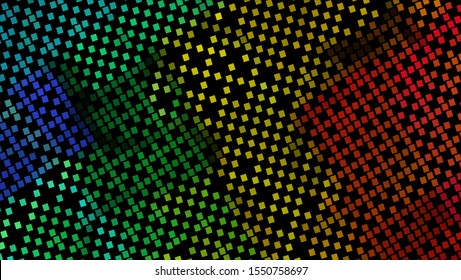 Geometric design. Halftone geometric design with a set of colorful abstract rhombuses. Multicolor, rainbow vector layout with lines, rectangles. Decorative design in an abstract style with rectangles.