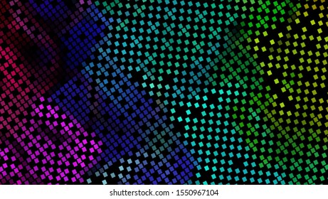 Geometric design. Halftone geometric design with a set of colorful abstract rhombuses. Multicolor, rainbow vector layout with lines, rectangles. Decorative design in an abstract style with rectangles.