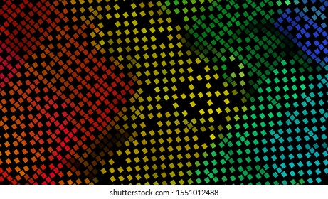 Geometric design. Halftone geometric design with a set of colorful abstract rhombuses. Multicolor, rainbow vector layout with lines, rectangles. Decorative design in an abstract style with rectangles.