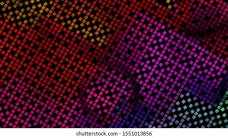 Geometric design. Halftone geometric design with a set of colorful abstract rhombuses. Multicolor, rainbow vector layout with lines, rectangles. Decorative design in an abstract style with rectangles.