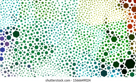 Geometric design. Halftone geometric design with a set of colorful abstract rhombuses. Multicolor, rainbow vector layout with lines, rectangles. Decorative design.