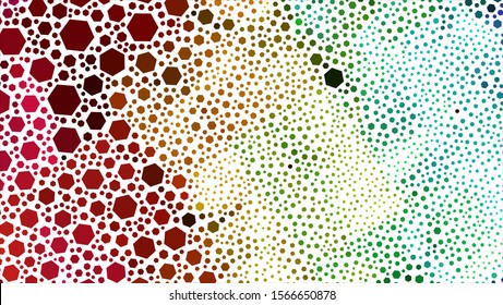 Geometric design. Halftone geometric design with a set of colorful abstract rhombuses. Multicolor, rainbow vector layout with lines, rectangles. Decorative design.