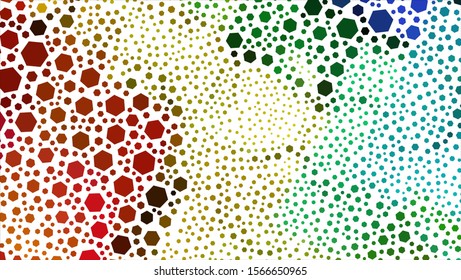 Geometric design. Halftone geometric design with a set of colorful abstract rhombuses. Multicolor, rainbow vector layout with lines, rectangles. Decorative design.