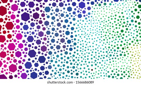 Geometric design. Halftone geometric design with a set of colorful abstract rhombuses. Multicolor, rainbow vector layout with lines, rectangles. Decorative design.