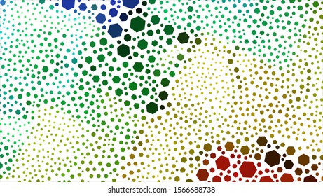 Geometric design. Halftone geometric design with a set of colorful abstract rhombuses. Multicolor, rainbow vector layout with lines, rectangles. Decorative design.