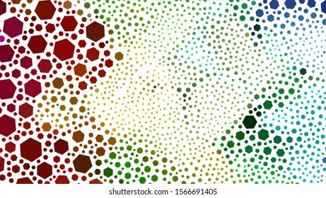 Geometric design. Halftone geometric design with a set of colorful abstract rhombuses. Multicolor, rainbow vector layout with lines, rectangles. Decorative design.