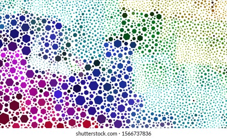 Geometric design. Halftone geometric design with a set of colorful abstract rhombuses. Multicolor, rainbow vector layout with lines, rectangles. Decorative design.