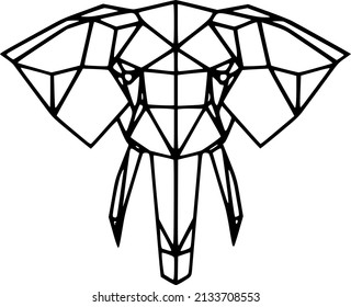 Geometric design head of african elephant
