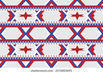 geometric design with high contrast Seamless pattern American style embroidery, bright colors 
Design carpets, covers, wallpaper, wrapping paper, bags, cloth, clothing.