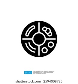 Geometric Design Icon Representing Abstract Shapes in Black and White with Modern Minimalist Elements for Creative Applications