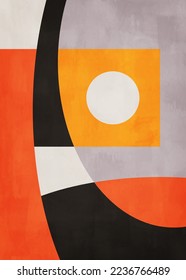 Geometric  design,   illustration for wall decoration, social media, banner, postcard, cover, background 