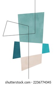 Geometric  design,   illustration for wall decoration, social media, banner, postcard, cover, background 