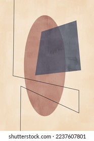 Geometric  design,   illustration for wall decoration, social media, banner, postcard, cover, background 