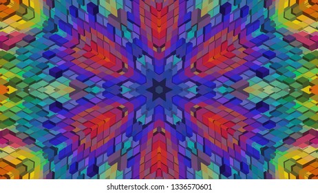 Geometric design, Isometric mosaic of a vector kaleidoscope, abstract Mosaic Background, colorful Futuristic isometric Background, geometric Triangular Pattern. Mosaic texture. EPS 10 Vector