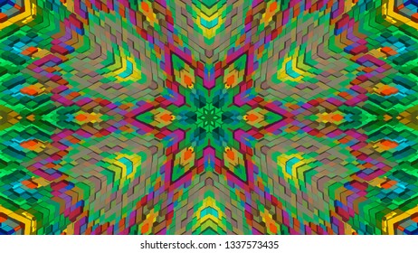 Geometric design, Isometric mosaic of a vector kaleidoscope, abstract Mosaic Background, colorful Futuristic isometric Background, geometric Triangular Pattern. Mosaic texture. EPS 10 Vector
