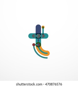 Letras de diseño geométrico. Icono mínimo