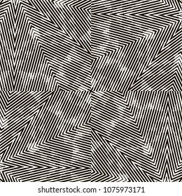 Geometric design. Lines of different thickness. Triangles unusual poster Design. Seamless pattern with lines. Linear, abstract, geometric composition. Mosaic vector kaleidoscope, abstract background