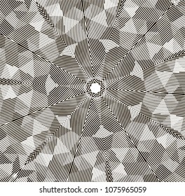 Geometric design. Lines of different thicknesses. Linear, abstract, geometric composition. Mosaic vector kaleidoscope, abstract background, futuristic background, geometric pattern, eps 10 