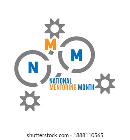 Geometric design for mentoring month. January is National Mentoring Month, an annual mentoring campaign nationwide dedicated to celebrating and elevating the mentoring movement. Education concept. Poster, card, banner design. Vector.